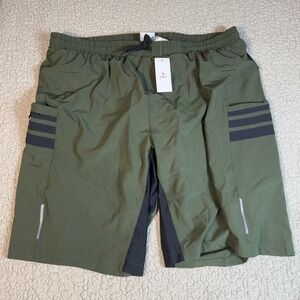 BALEAF 3XL Mens Olive Green Padded Bike‎ Shorts Cycling Athletic